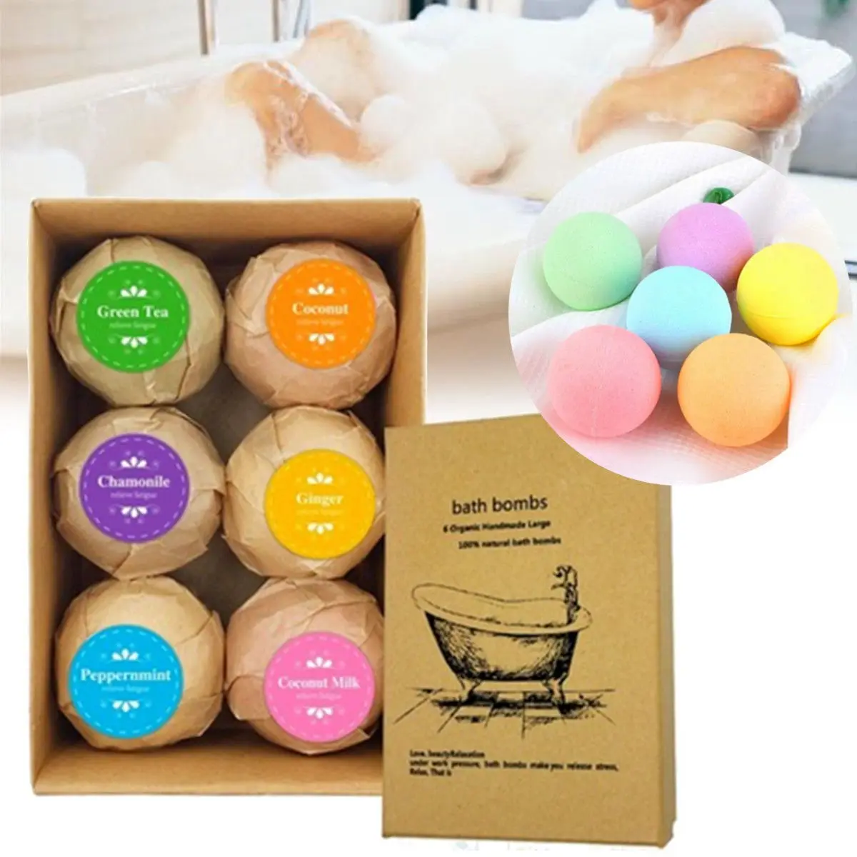 6pcs Deep Bath Salt Body Oil Moisturizing Ball Natural Bubble Ball| |