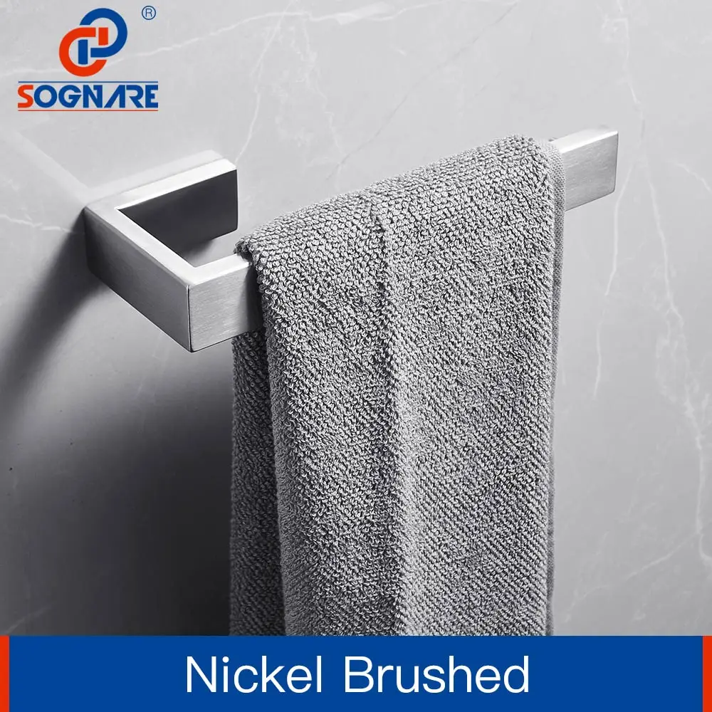Nickel Brushed SOGNARE 304 Полотенцесушитель Из Нержавеющей Стали Для Полотенец черный держатель для полотенец из нержавеющей стали настенное полотенце Рок Аксессуары для ванной комнаты - Цвет: Nickel Brushed