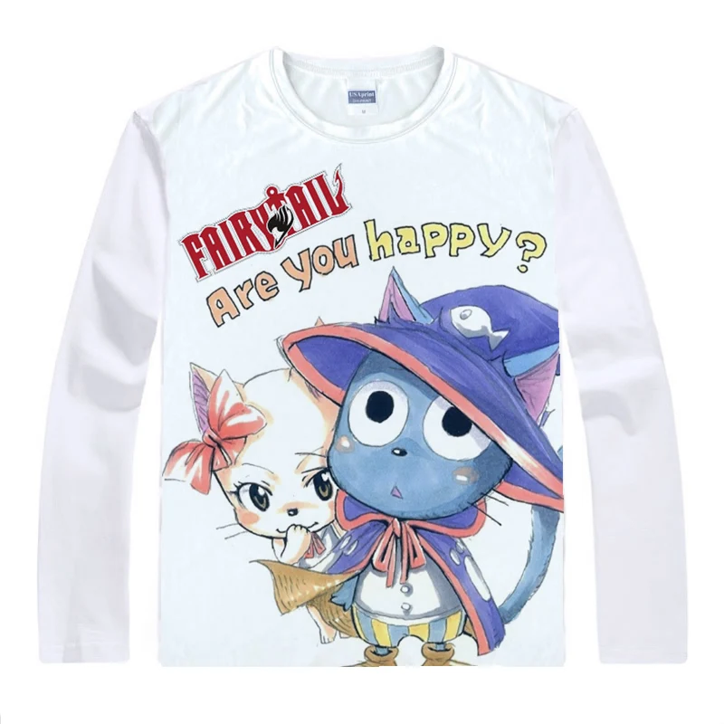 Аниме рубашка Coolprint футболки с хвостом феи мульти стиль длинным рукавом рисунком