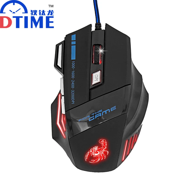 DTIME 7D USB Проводная игровая мышь 3200 dpi оптическая геймер Mause компьютер juegos de mesa для