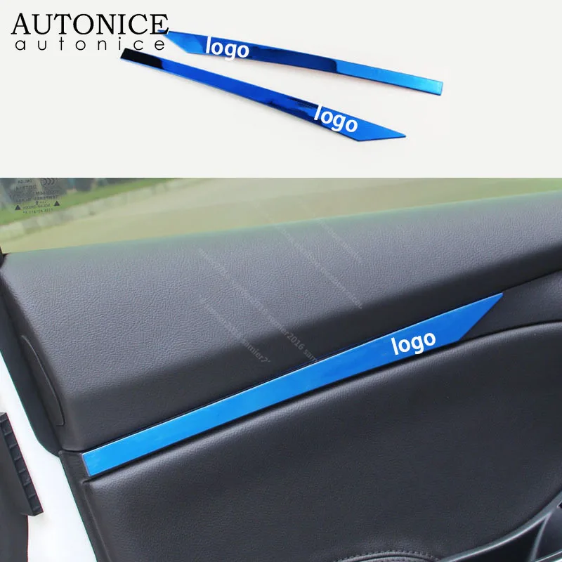 

2pc stainless steel Door Armrest Decorator Stripe Cover Trim For Ford Focus MK3 2012-2018 RS ST