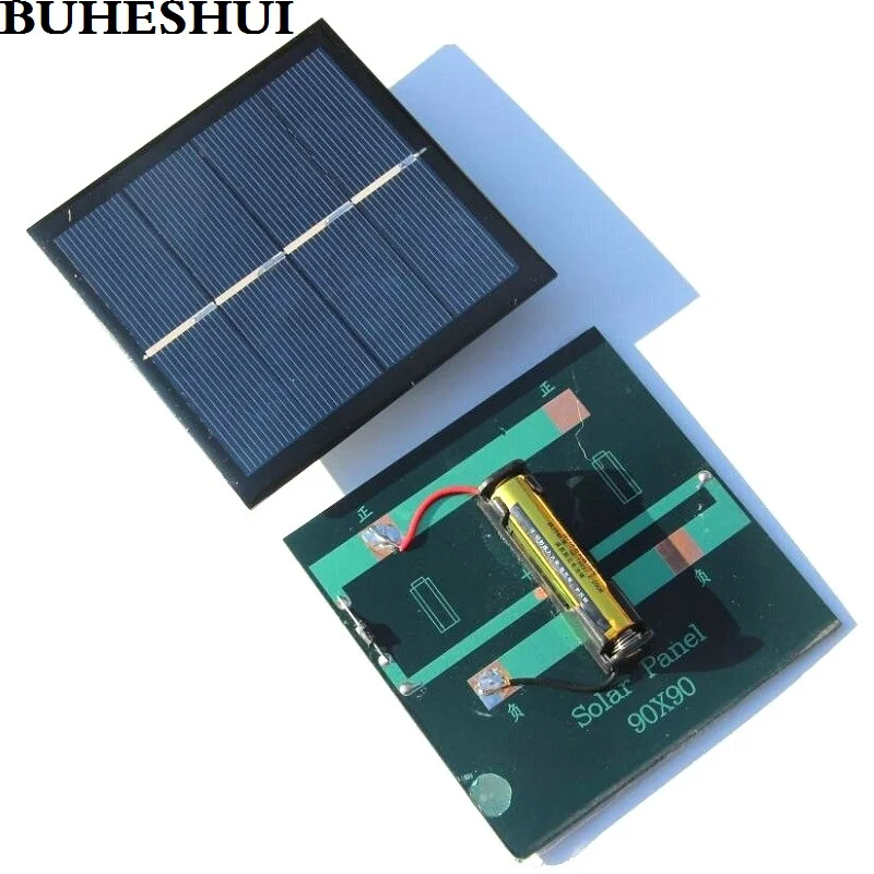 BUHESHUI 1 Вт солнечная панель с основанием для батареи AA 1 Вт 2 в солнечная батарея для 1,2 в 1xAAA перезаряжаемая батарея Зарядка непосредственно Новинка