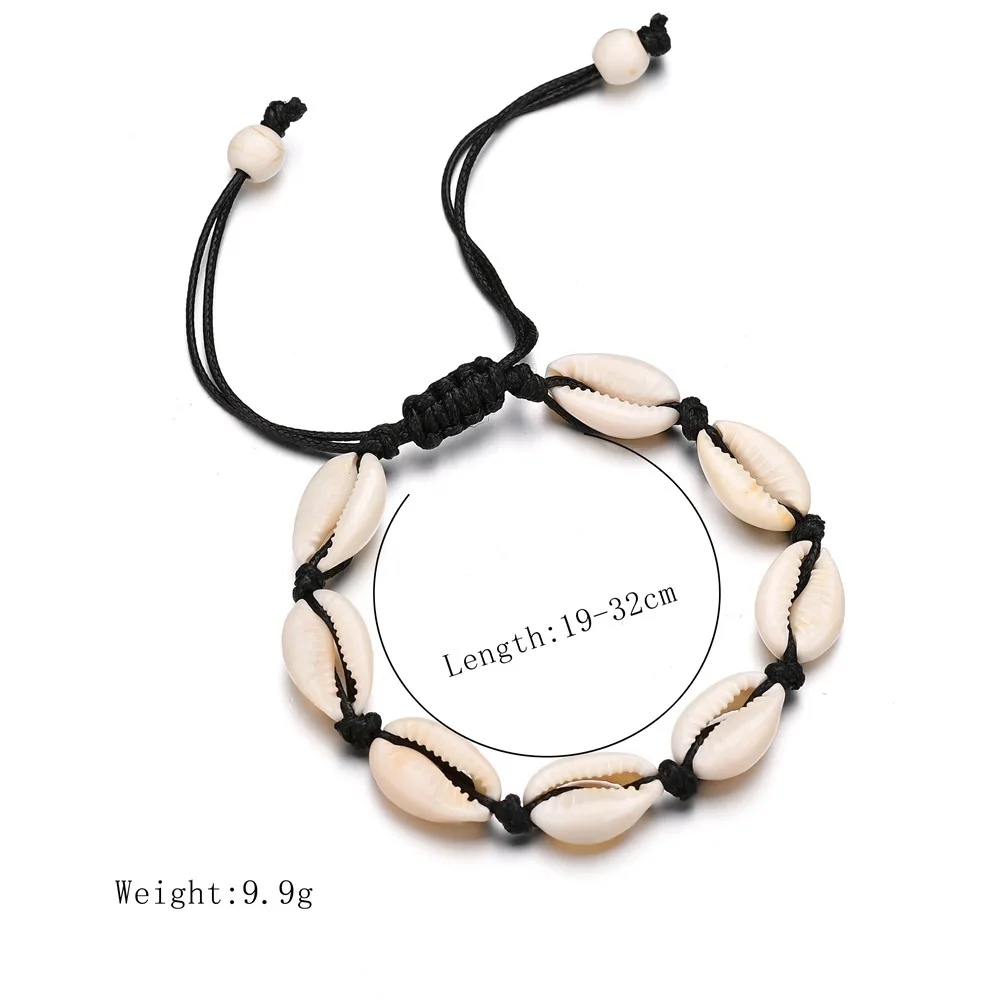 

Woven Natural Shells Women's Bracelet Hawaiian Style Casual Hand Ornament Black And White Bracelets