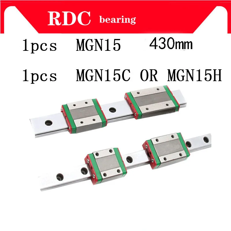 

1pcs 15mm Linear Guide MGN15 L= 430mm High quality linear rail way + MGN15C or MGN15H Long linear carriage for CNC XYZ Axis