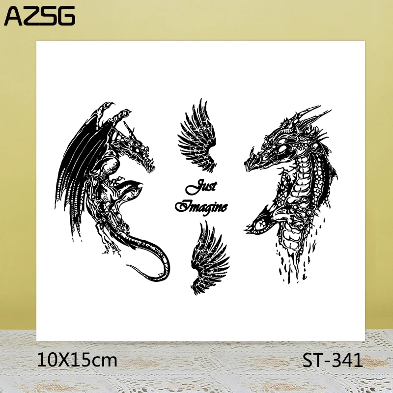 AZSG миф свирепый дракон/крылья чистые штампы/уплотнения для DIY