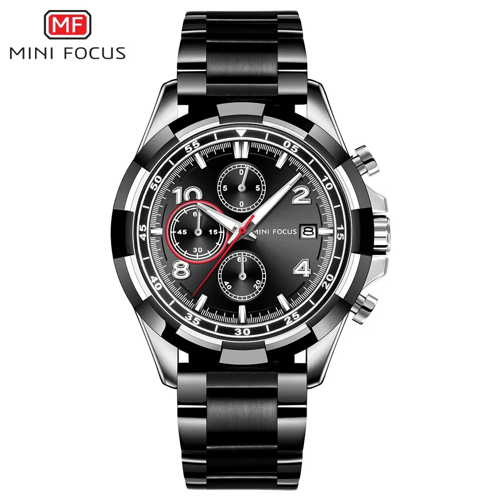 MINIFOCUS, роскошные Брендовые мужские наручные часы, кварцевые часы, мужские водонепроницаемые спортивные часы из нержавеющей стали, наручные часы, мужские часы - Цвет: 04