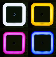 light sensor control night light mini eu us plug novelty square bedroom lamp for romantic colorful lights