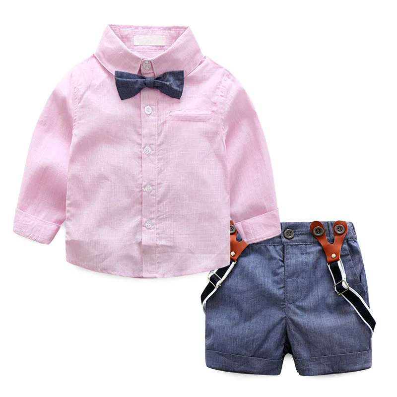 Комплекты одежды для маленьких мальчиков осень 2018 галстук + рубашка шорты на