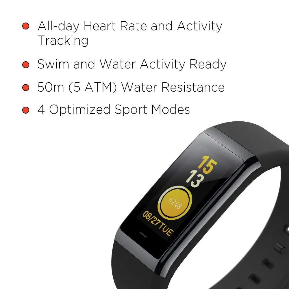 Умный Браслет Huami Amazfit Cor с английской версией 5ATM, водонепроницаемый, 2.5D, цветной, ips экран, трекер сердечного ритма BT для Android и IOS