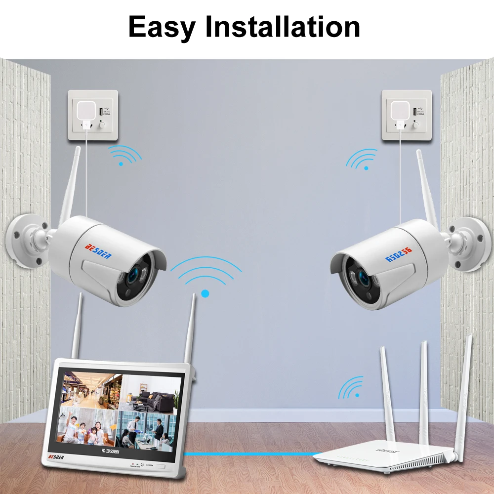 Besder 1080 P/960 P/720 P Wifi NVR CCTV система все в одном 4CH беспроводной комплект