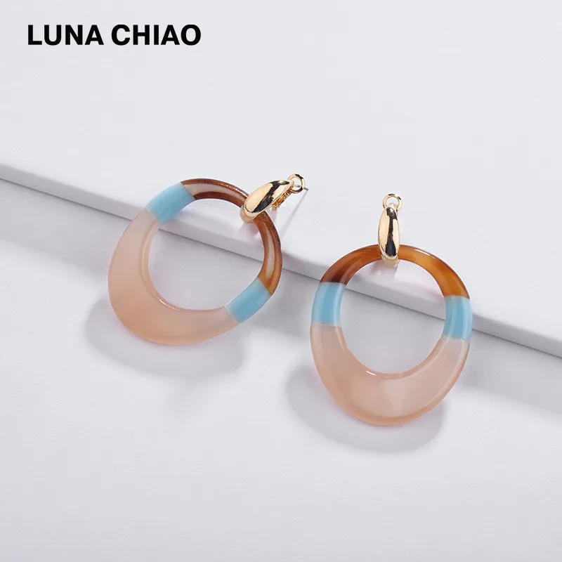LUNA CHIAO модные ювелирные изделия черепаха ракушка акриловые серьги Lucite большие
