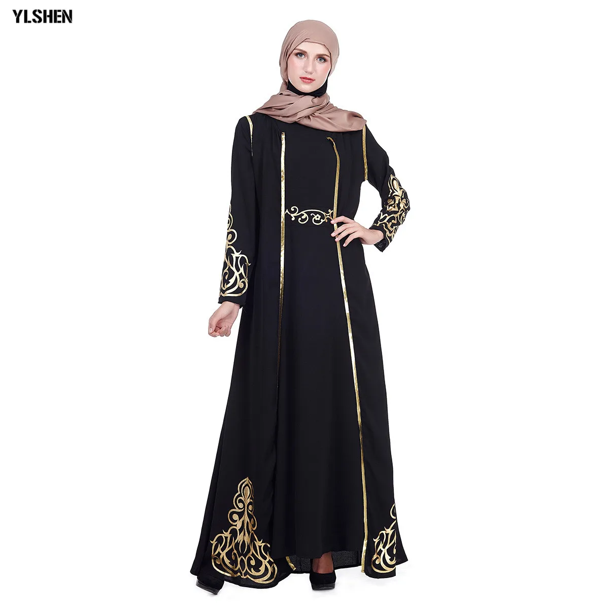 2019 Abaya Дубай мусульманское платье 2 шт. в комплекте женские макси платья