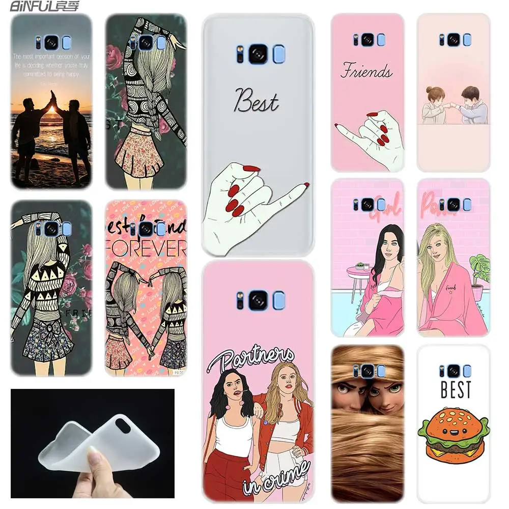 Мягкий силиконовый чехол для Samsung S20 S11 S10 S9 S8 Plus lite 11e 10e S7 S6 5G Best Friends Girl|Бамперы| |