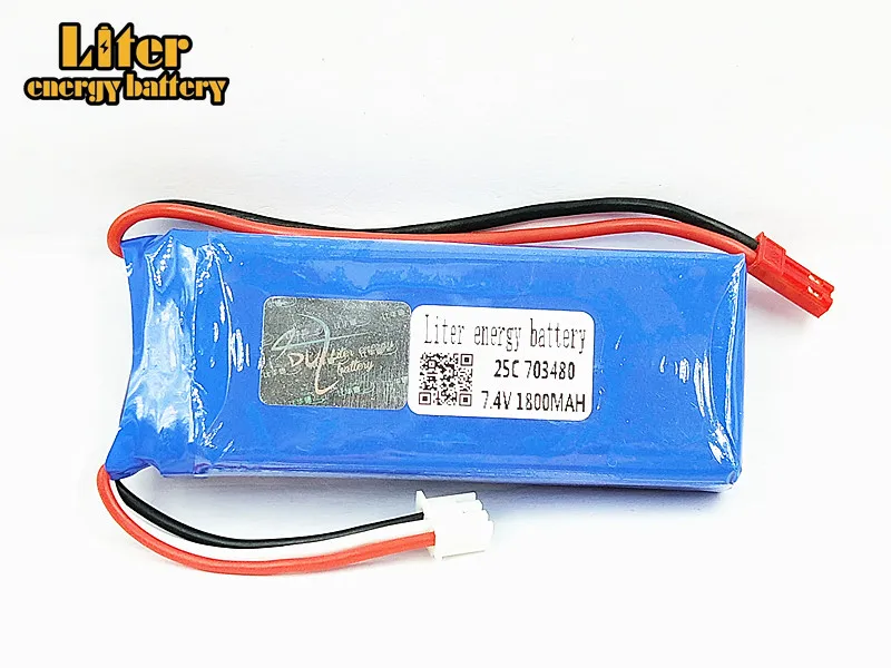 

7.4V 1800mAH Lipo battery 7.4V 1800mAH For WLtoys V323 remote control boats RC Lipo battery 703480 25c JST plug