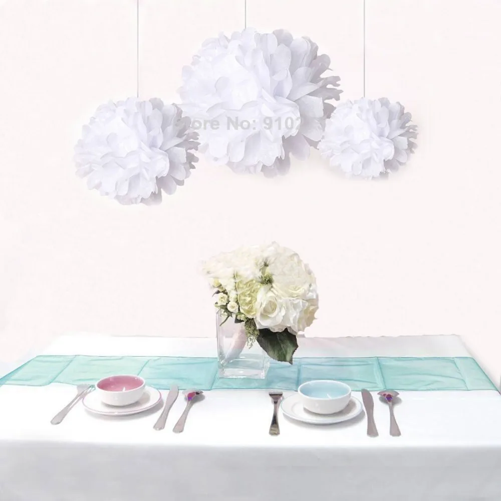 12pcs/lot Mixed Sizes White Tissue Paper Flower Pom Poms Pompoms Wedding Birthday Party Home Decoration | Дом и сад