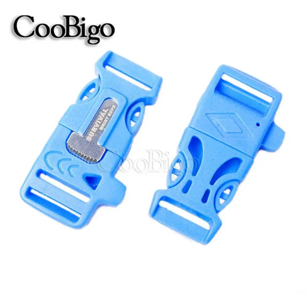 LightBlue 1 шт. 3/" цветной свисток для выживания с пряжкой боковая пряжка скребок 550 Паракорд Браслет открытый рюкзак сумка Запчасти комплект для кемпинга - Цвет: LightBlue