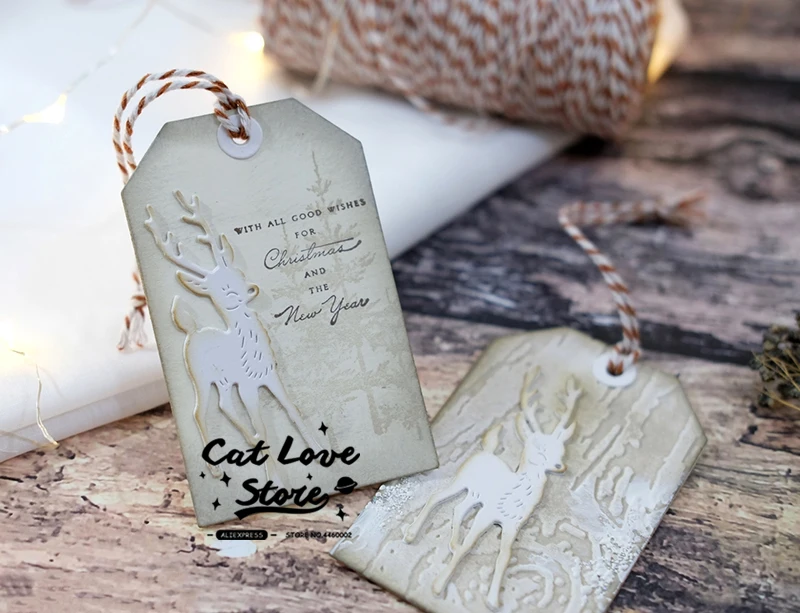 Рождественские трафареты для резки оленей бумажные карточки скрапбукинга