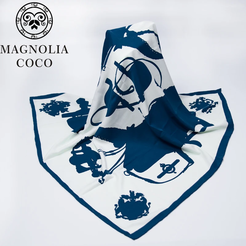 Роскошный бренд MAGNOLIA Foulard Femme маленький квадратный шелковый атласный шейный
