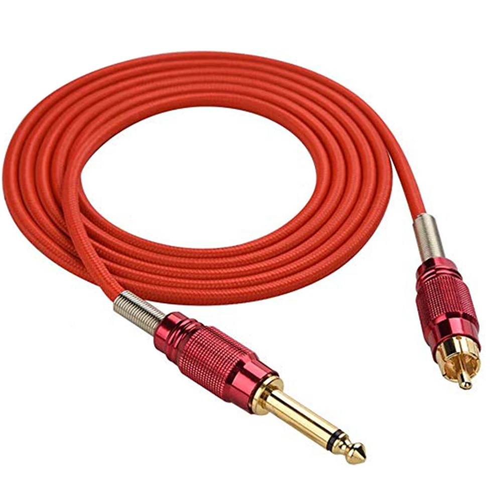 Профессиональный красный цвет 1 8 м RCA татуировки Клип Шнуры Силиконовые Мягкие