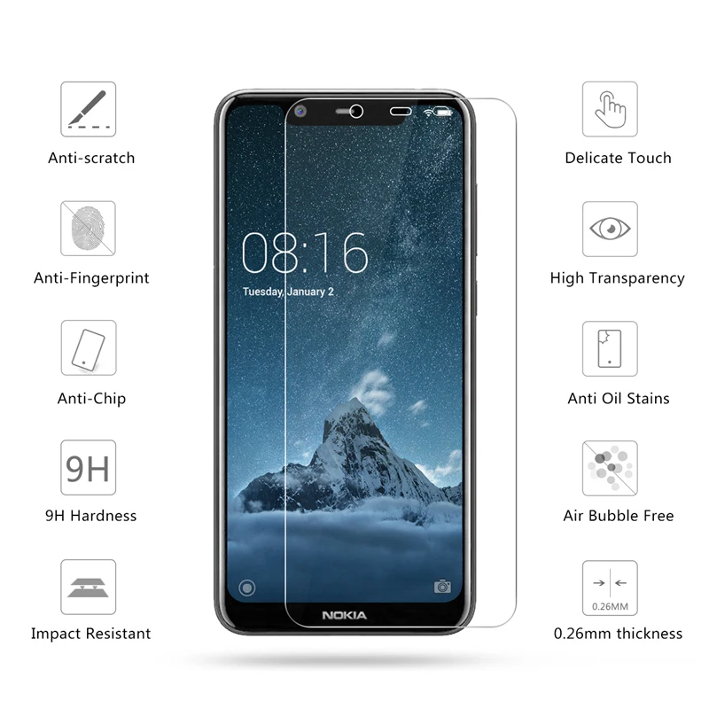 wangcangli Screen protector For Nokia 5.1 Tempered glass phone protection flim for X6 X5 9 2.1 3.1 6.1 6 2018 8 | Мобильные телефоны
