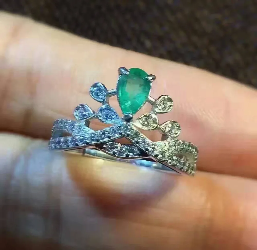 Кольцо с натуральным зеленым Изумрудом и драгоценным камнем|925 sterling gemstone rings|gemstone