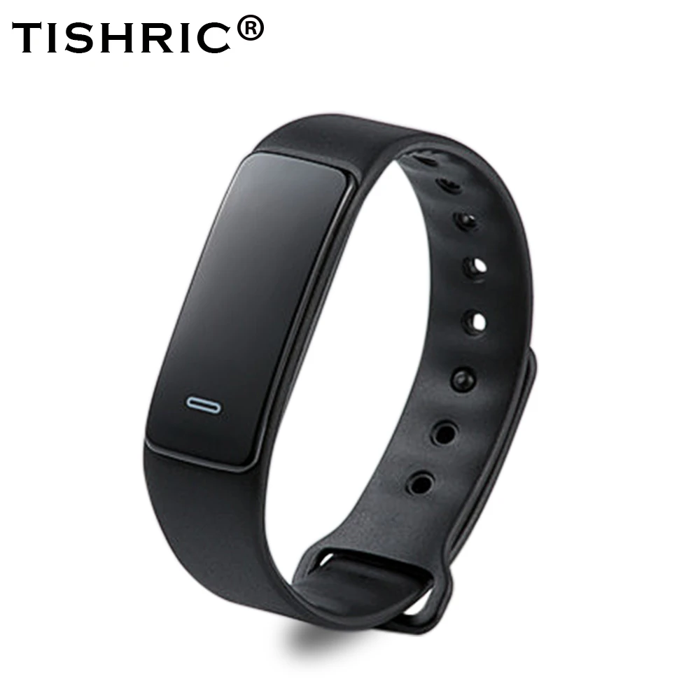 Black TISHRIC фитнес-браслет/трекер женщина/Дети/gps смарт-браслет шагомер браслет с монитором сердечного ритма трекер активности/браслет - Цвет: Black