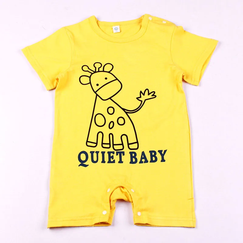 100% Хлопок детские ползунки с коротким рукавом Стильная футболка изображением