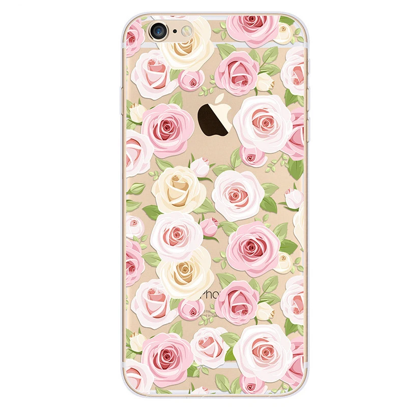 2016 Новые Моды Цветочные Случаи Телефона Для Iphone 6 s 7 плюс задняя Крышка Защитная