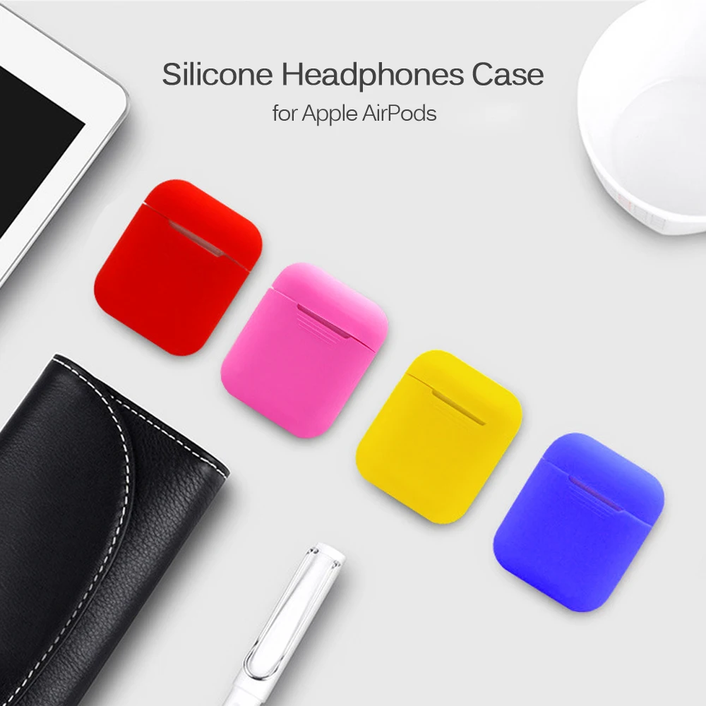 Новинка 2018 Цветной силиконовый чехол для наушников Apple AirPods защитная коробка