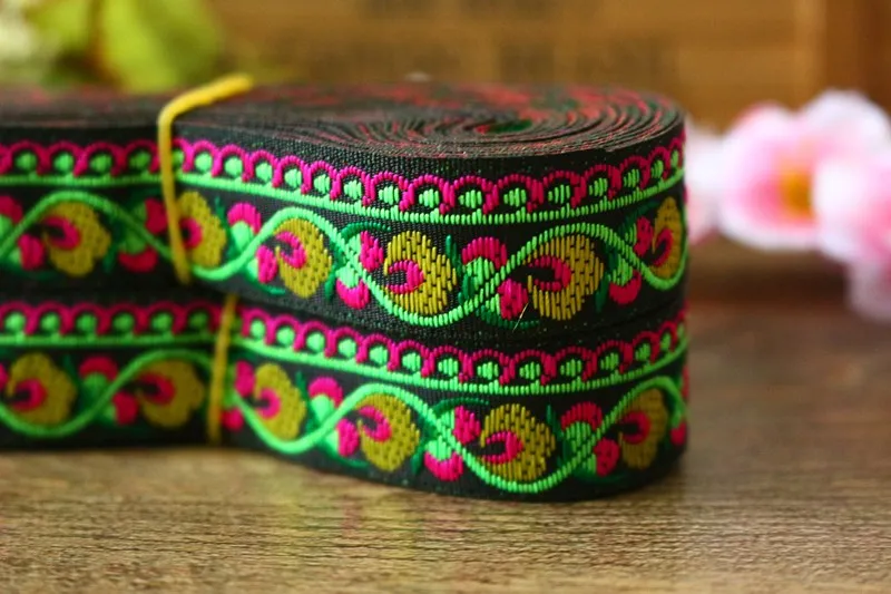 Ширина 2 см 20 ярдов/партия фотообои с черной лентой желтые цветы для занавесок и