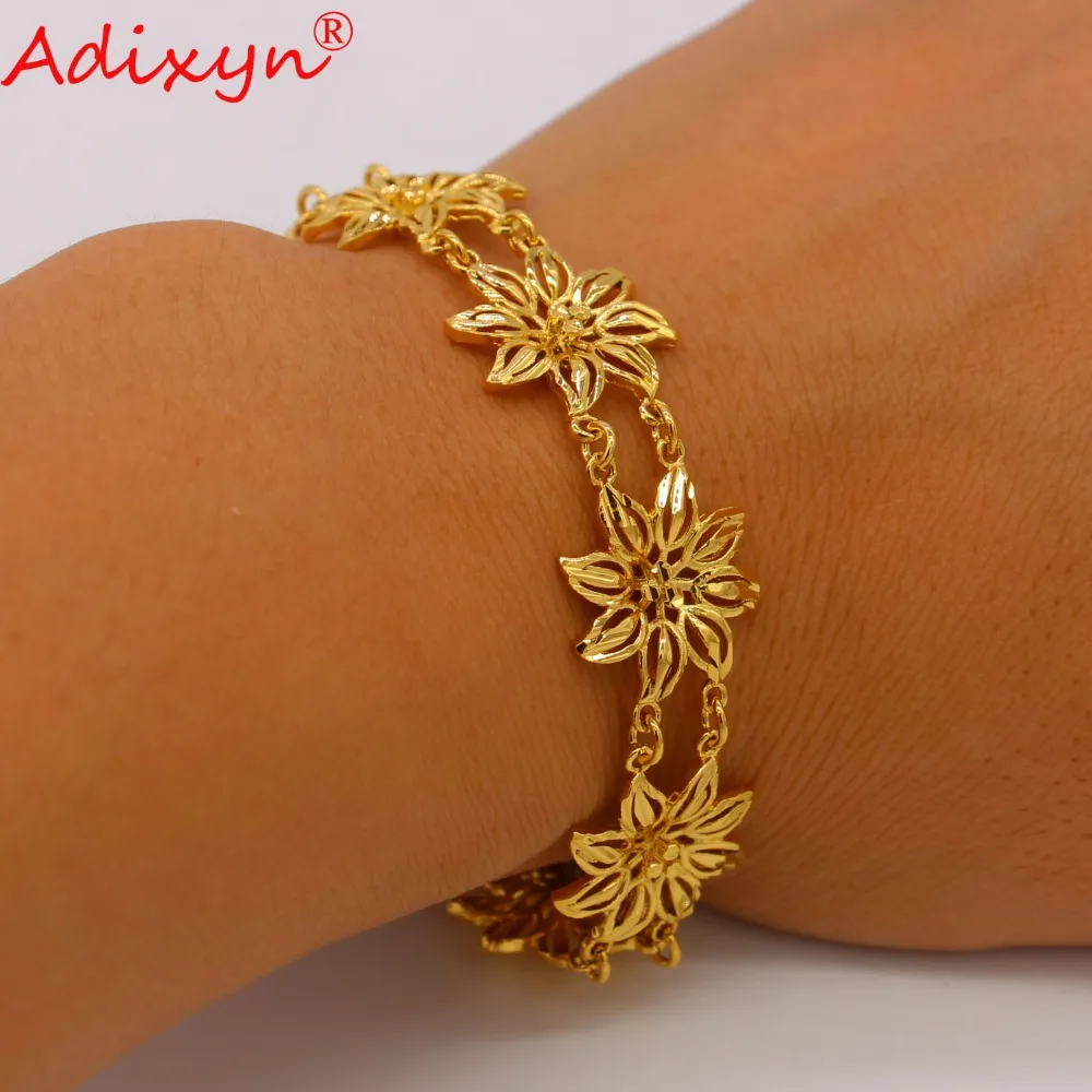 Adixyn браслет в форме цветка золотой цвет африканская ручная цепочка для мужчин и