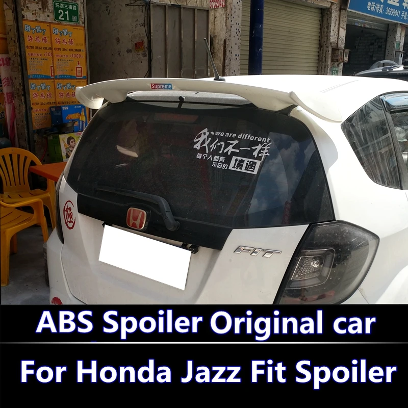 Для 2008-2013 Honda Jazz Fit спойлер высокого качества ABS Материал заднее крыло праймер цвет задний спойлер для Honda Fit спойлер