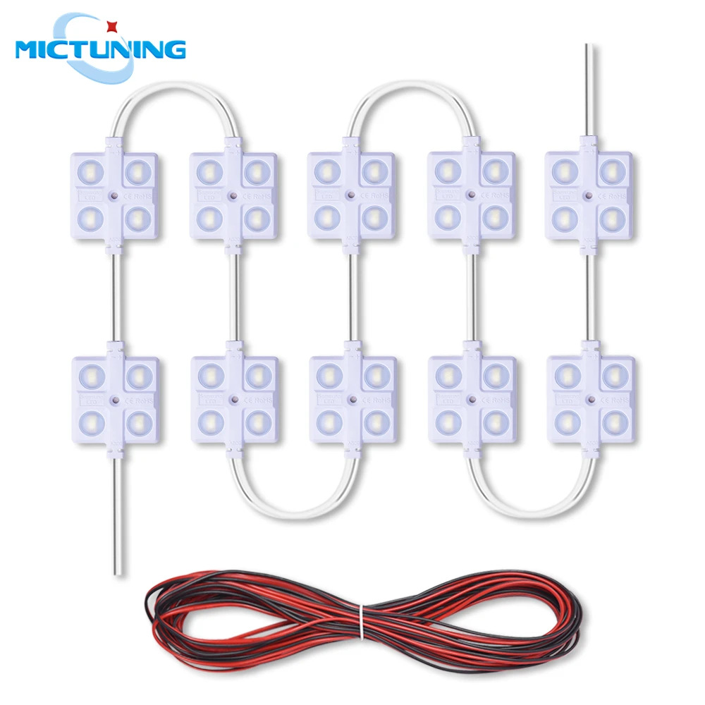 

MICTUNING 10 Modules 40 LED Car Interior Lighting 12V Lamp with 23 feet Extra Wire Inside Roof Light Kit for RV Van Boat Trailer