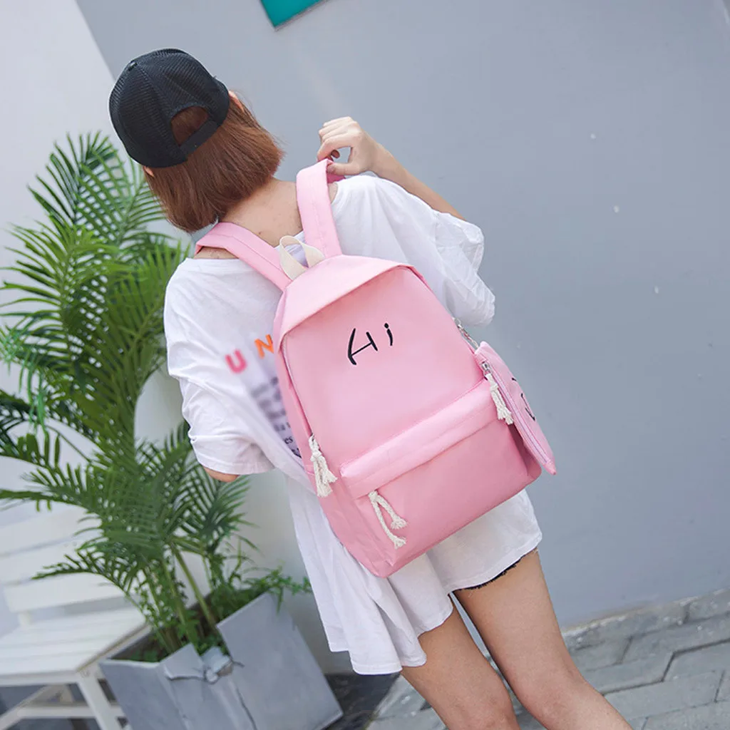 Школьные сумки для подростков Модный женский однотонный рюкзак на молнии