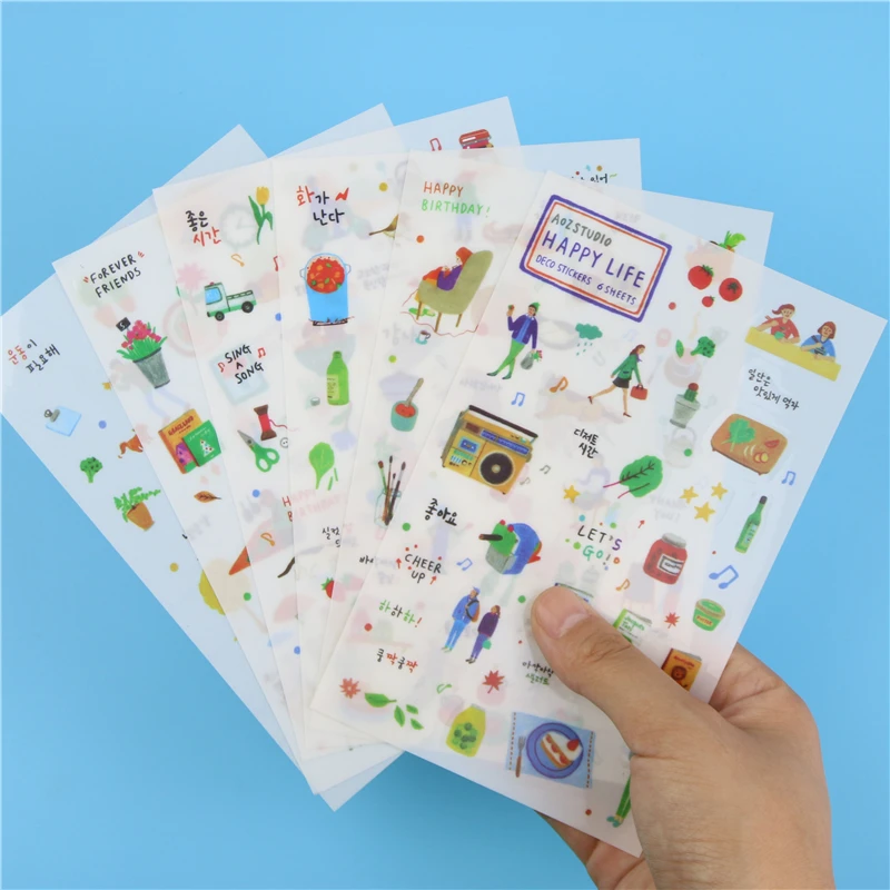 6 листов/партия наклейки для ежедневной жизни|6 sheets|stickers sheetsdecoration scrapbooking stickers |