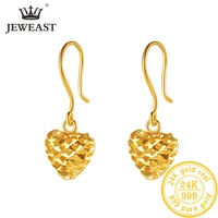 JLZB 24K Pure Gold Earring Real AU 999 Solid Gold Earrings Nice Good Hollow Ball Upscale Trendy Fine Jewelry Hot Sell New 2020