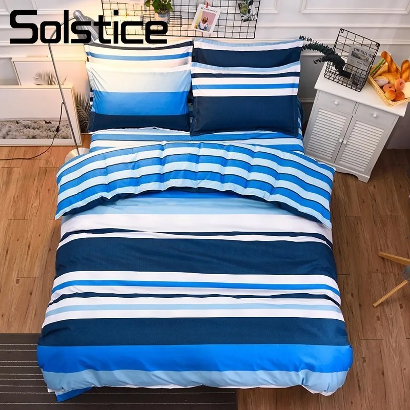 Solstice домашний текстиль в полоску синий постельное белье для мальчиков