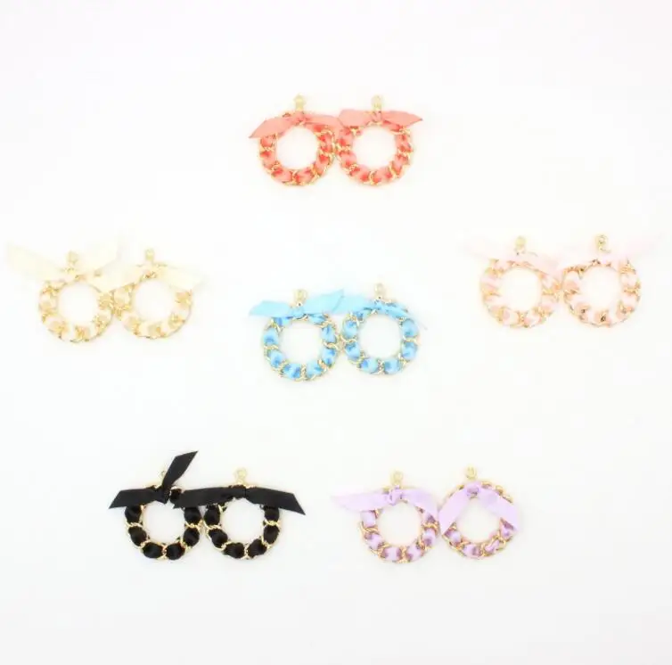 10pcs DIY Alloy Jewelry Accessories Ring Ribbon Wreath Pendant Necklace Headdress Bow Personality Ornament |