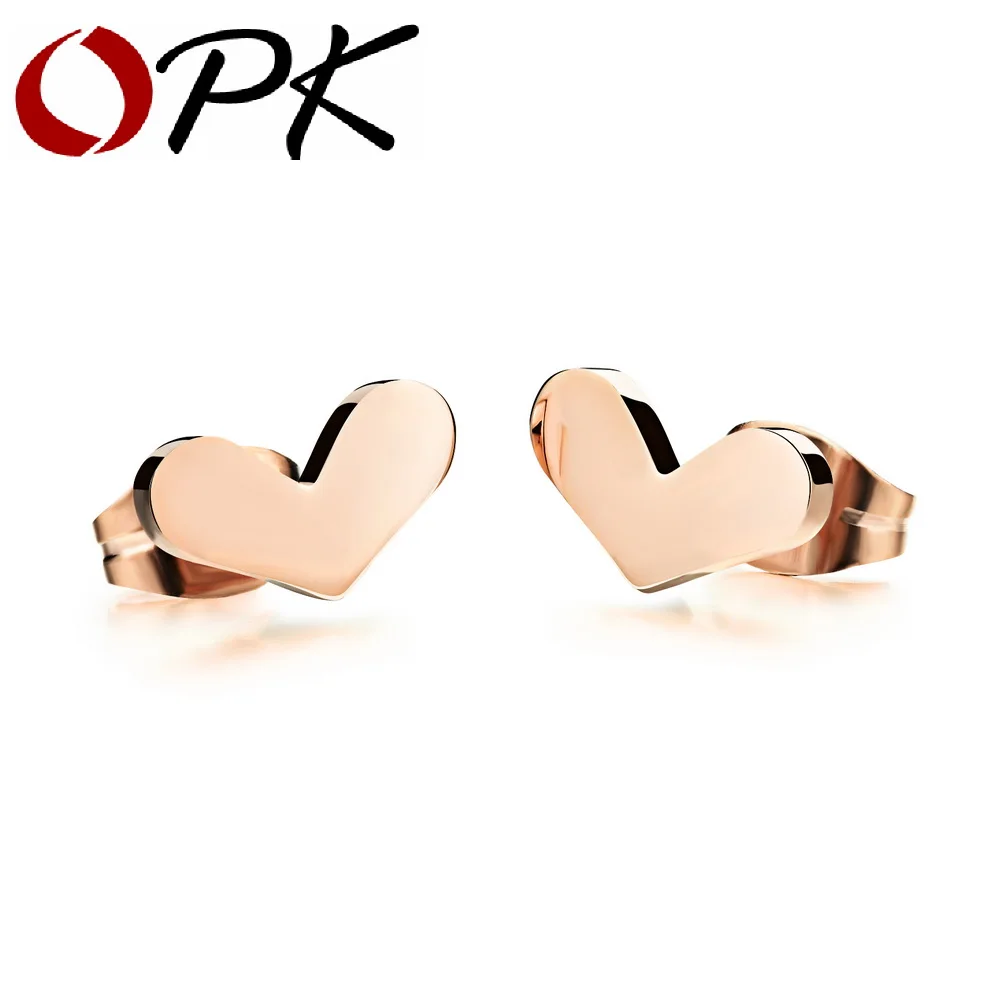 Женские серьги гвоздики из нержавеющей стали цвета розового золота|stud earrings|women stud
