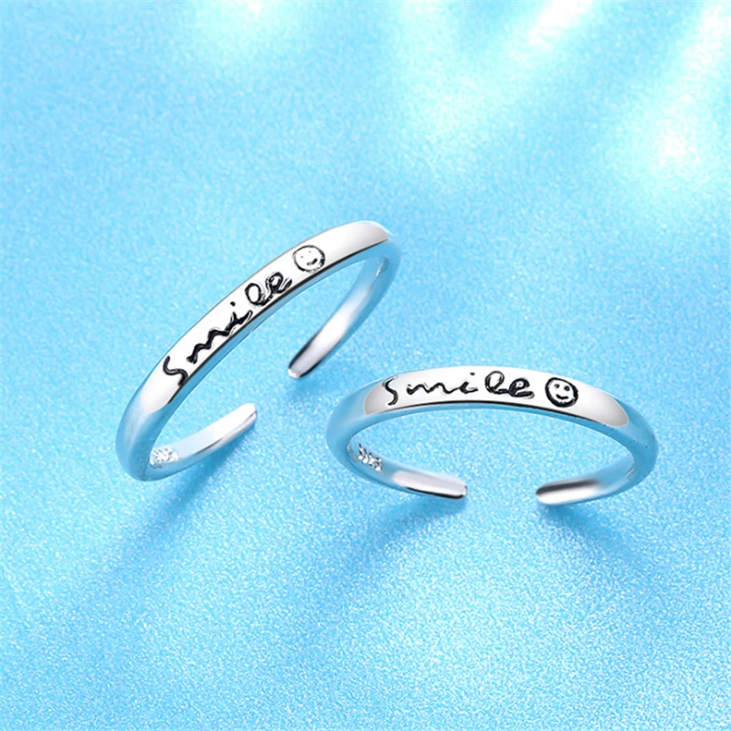 Кольца регулируемые для женщин Простые Модные парные кольца с надписью и