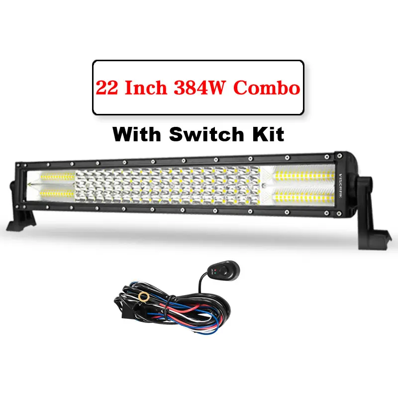 22 Inch With Switch VISORAK 22 32 42 50 5" четырехрядный внедорожный прямой светодиодный светильник для грузовика SUV 4x4 ATV светодиодный бар для 4WD 4x4 ATV SUV внедорожный грузовик - Цвет: 22 Inch With Switch