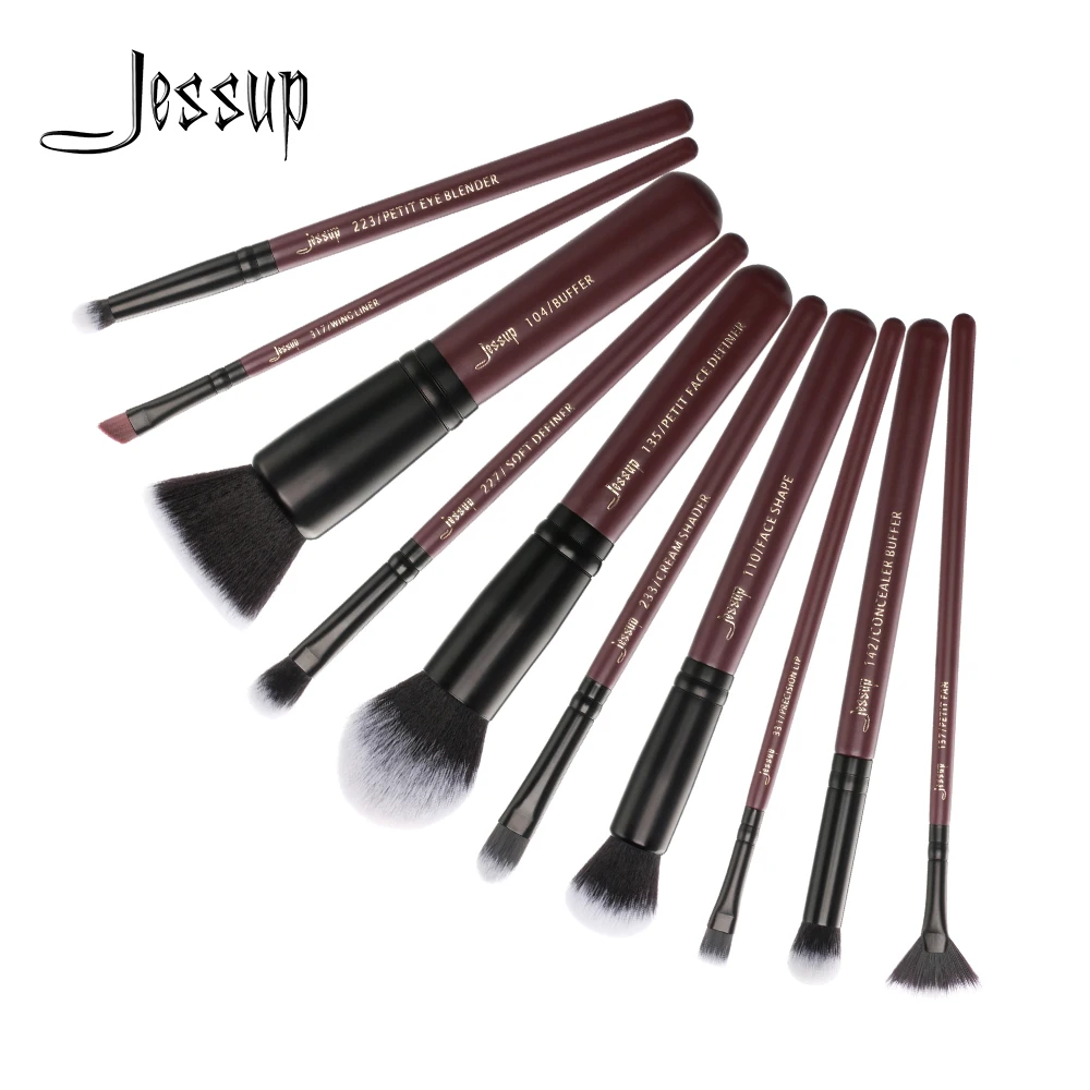 Jessup beauty 10 шт. набор кистей для макияжа дропшиппинг pincel консилер maquiagem ресницы тени