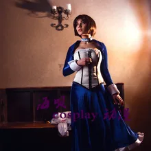 Костюм для косплея Bioshock Бесконечная Елизавета синий костюм топ +