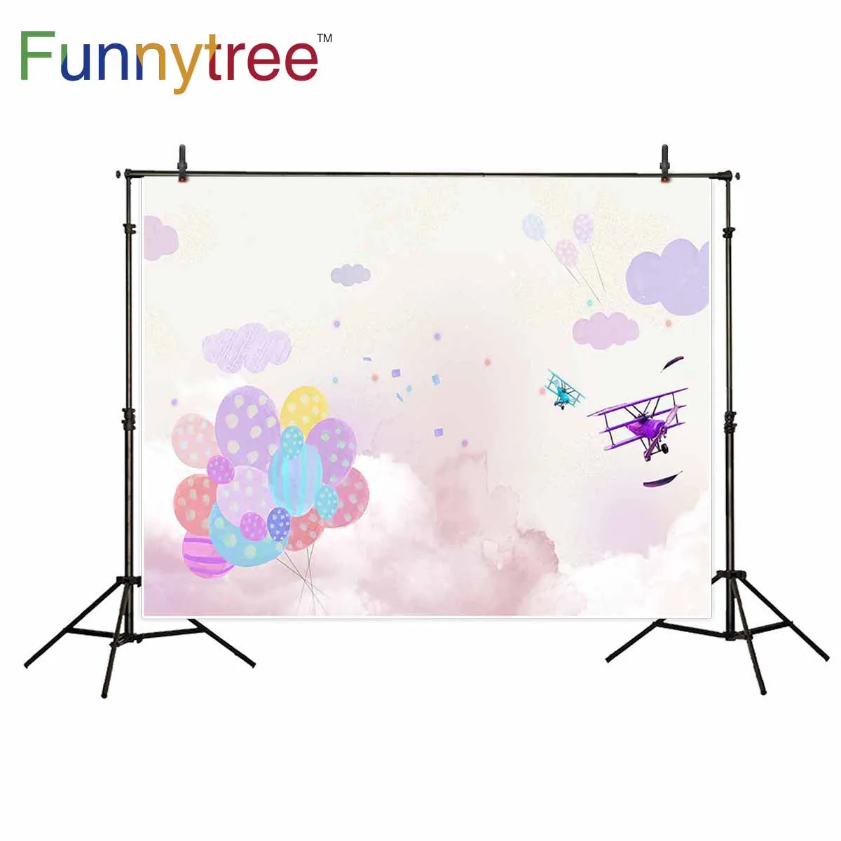 Фоны funnytree для фотостудии небо красочный воздушный шар облако самолет дети