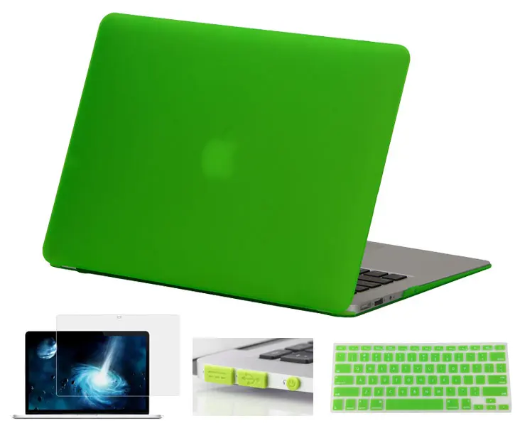 darkgreen 4 в 1 Кристальный/матовый чехол для Macbook Air 11 Air 13 Pro 13 Pro 15 New retina 12 13 15 для Mac book Keyboard Cover+ Защитная пленка для экрана - Цвет: darkgreen