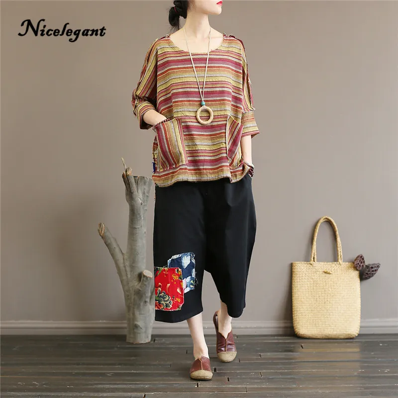 Новинка женские штаны с нашивками повседневные 2019 летние Карманы модные в стиле