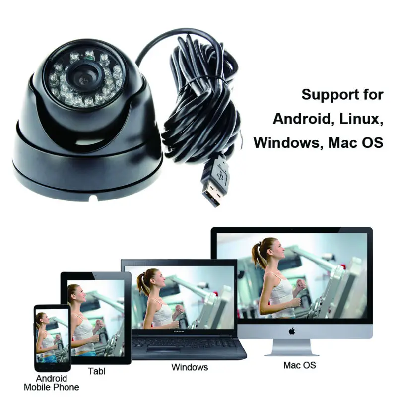 Купольная камера видеонаблюдения 2 МП 1080p usb CMOS OV2710 24 светодиода|dome camera|infrared cctv