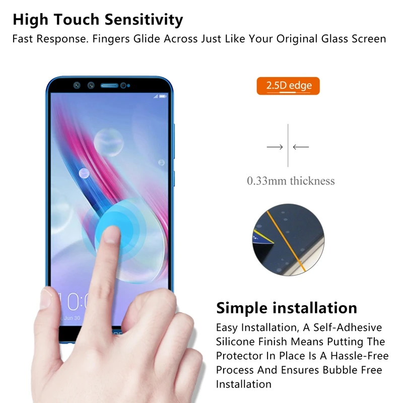 Для Huawei Honor 9 Youth Edition/Honor Lite защита экрана 2.5D HD полное покрытие Закаленное стекло