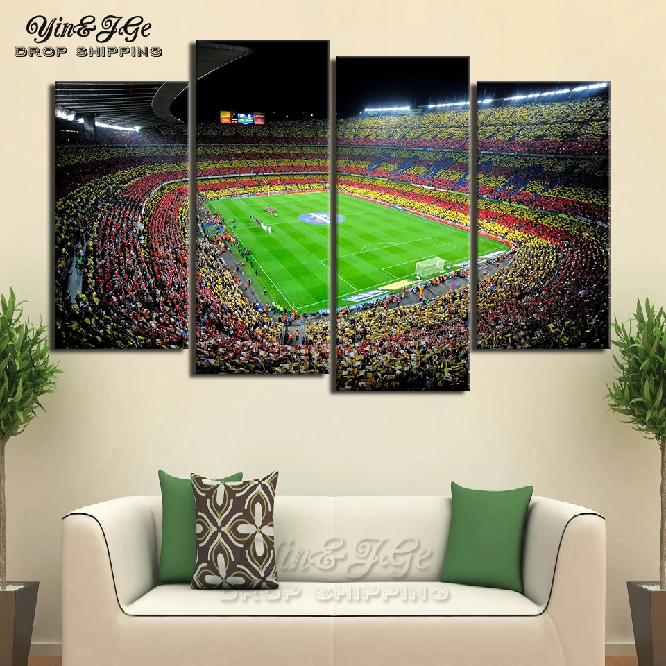 Картина на холсте Испания Барселона спорт футбол 4 шт. Настенная картина