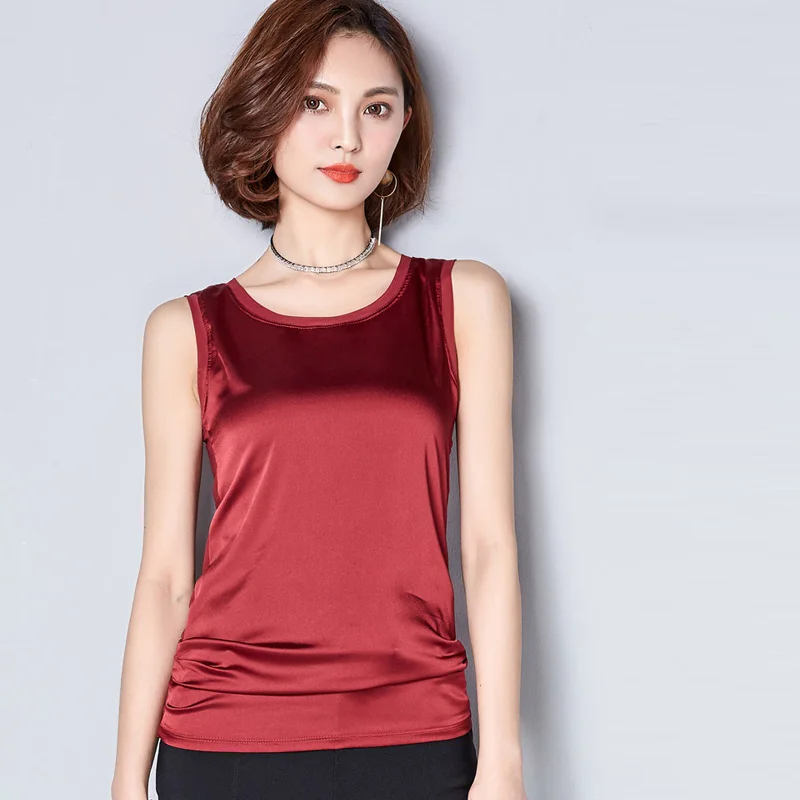 7 видов цветов летняя сексуальная женская майка топы 2020 шелковая дышащая без